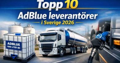 Topp 10 AdBlue leverantörer i Sverige 2026 – jämförelse för företag och entreprenad.